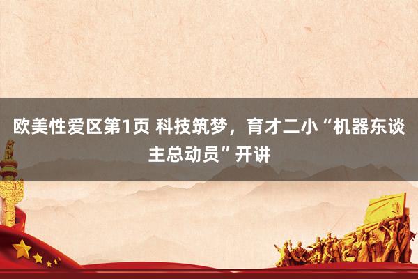 欧美性爱区第1页 科技筑梦，育才二小“机器东谈主总动员”开讲