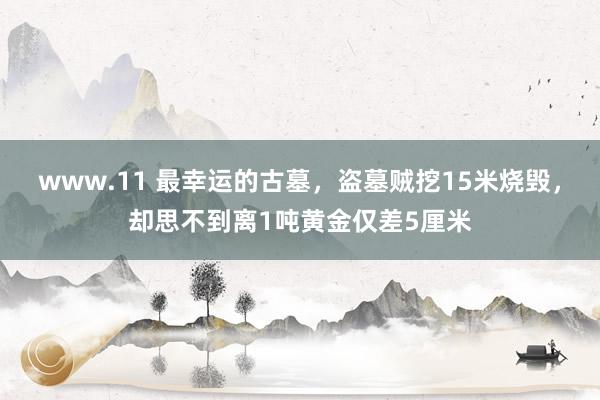 www.11 最幸运的古墓，盗墓贼挖15米烧毁，却思不到离1吨黄金仅差5厘米