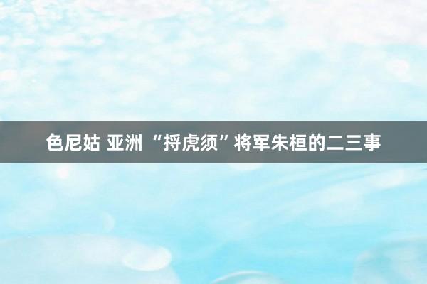 色尼姑 亚洲 “捋虎须”将军朱桓的二三事