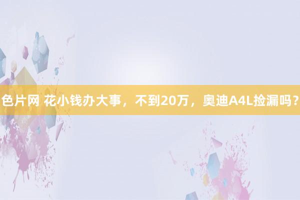 色片网 花小钱办大事，不到20万，奥迪A4L捡漏吗？