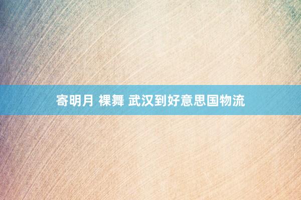 寄明月 裸舞 武汉到好意思国物流