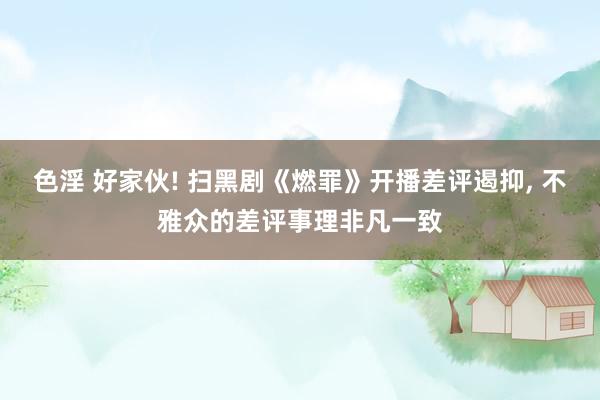 色淫 好家伙! 扫黑剧《燃罪》开播差评遏抑, 不雅众的差评事理非凡一致