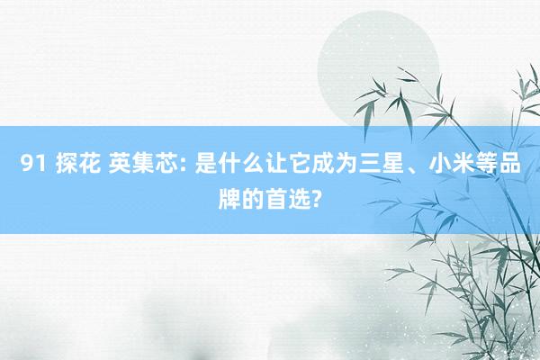 91 探花 英集芯: 是什么让它成为三星、小米等品牌的首选?