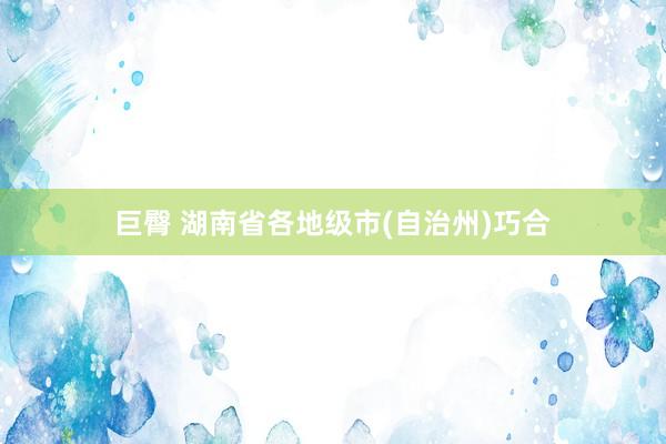 巨臀 湖南省各地级市(自治州)巧合