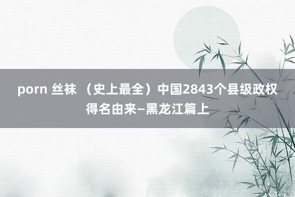 porn 丝袜 （史上最全）中国2843个县级政权得名由来—黑龙江篇上